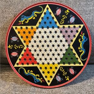 Vintage Chinese Checkers Star Board Game - Multicolor